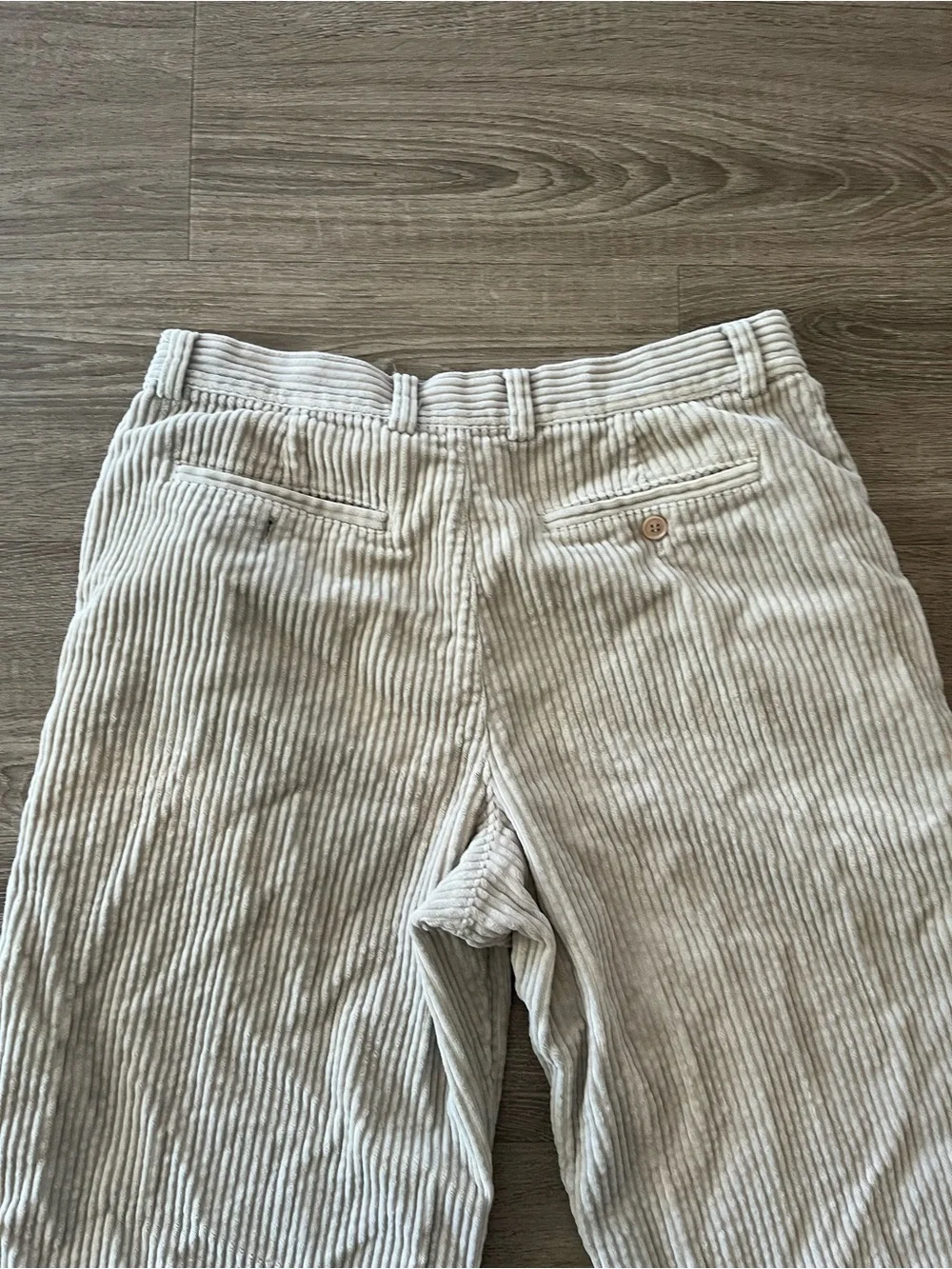 Reunion Cream Corduroy Pants Mens 34x30 Beige Wide Wale Relaxed Baggy Y2K Skate